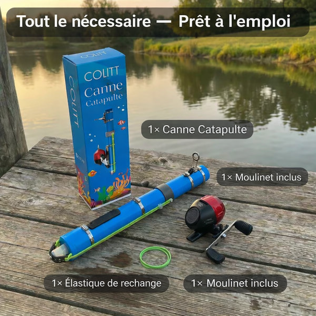 Kit canne à pêche + catapulte à moulinet