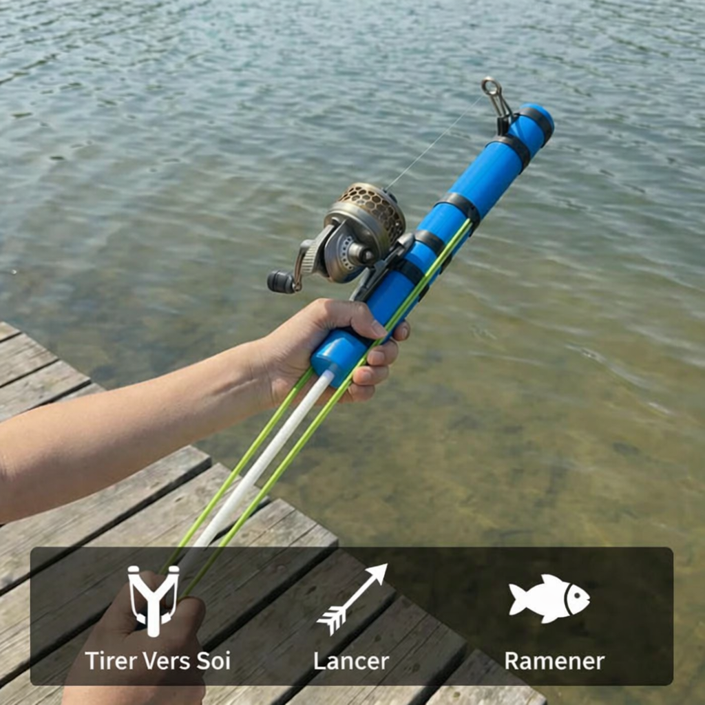 Kit canne à pêche + catapulte à moulinet